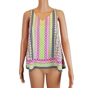 Crown & Ivy pink multi color Sleeveless layer top size PP
